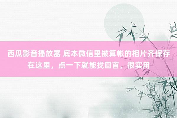 西瓜影音播放器 底本微信里被算帐的相片齐保存在这里，点一下就能找回首，很实用