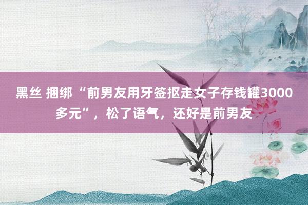 黑丝 捆绑 “前男友用牙签抠走女子存钱罐3000多元”，松了语气，还好是前男友