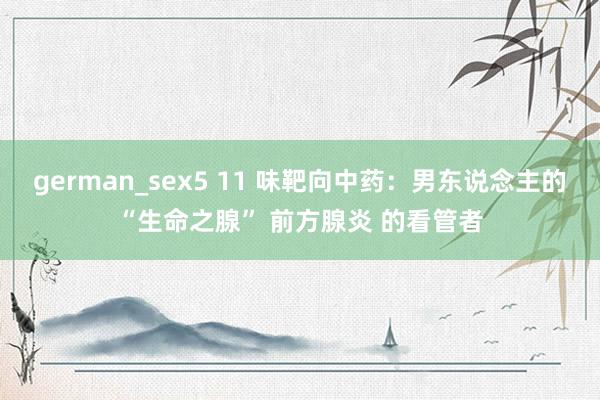 german_sex5 11 味靶向中药：男东说念主的“生命之腺” 前方腺炎 的看管者